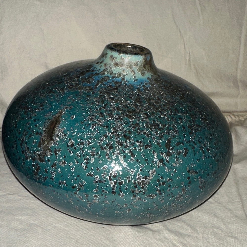 West Elm Elegant Teal Ceramic Vase